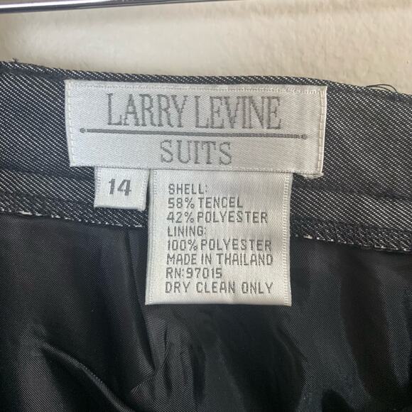 Larry Levine Suits Size 14 Women's Trouser Pants Gun Metal Gray Pockets Career - Picture 7 of 7